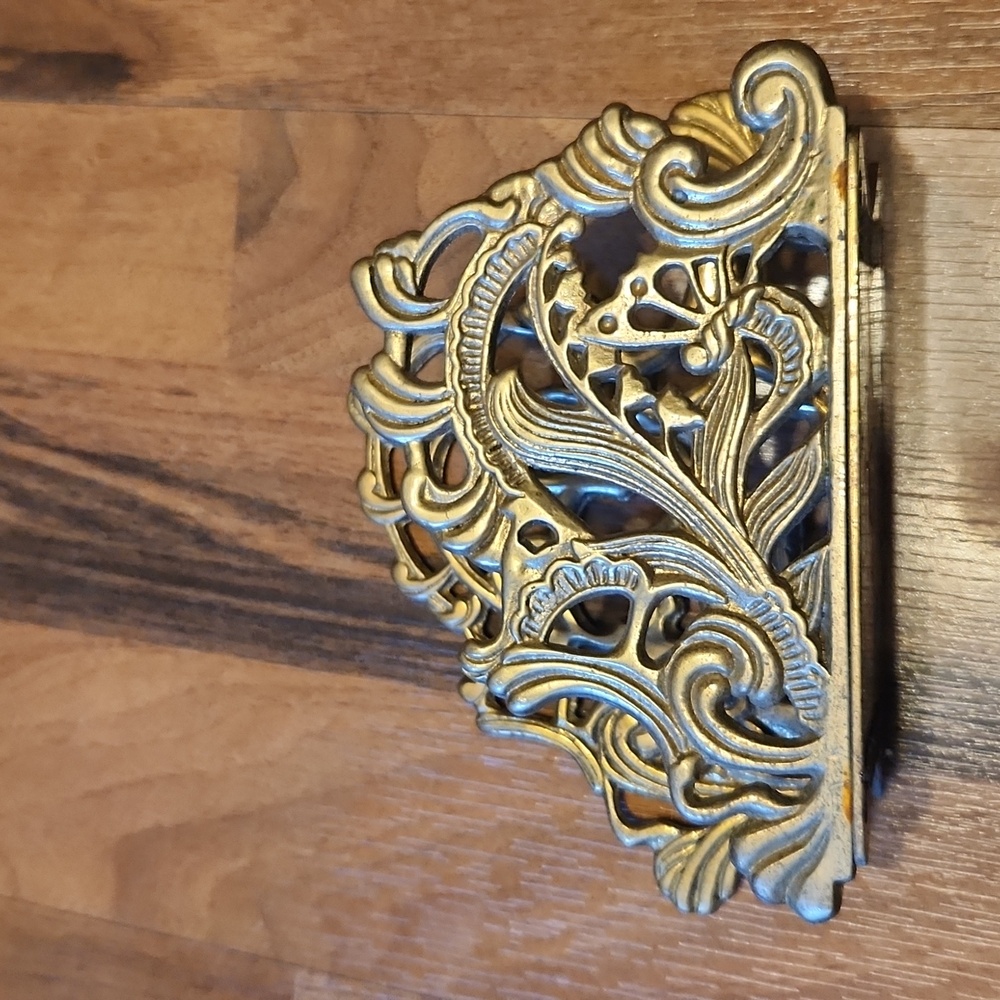 Vintage Brass Art Nouveau Style Napkin Holder - Picture 7 of 13